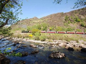 Highland Railway Aberglaslyn Pass View of the train on the Highland Railway Aberglaslyn Pass